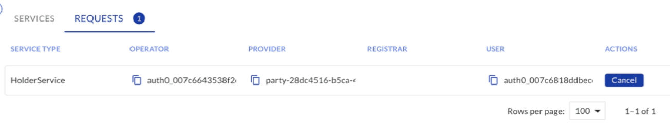 Holder service request status in the Canton Utility app