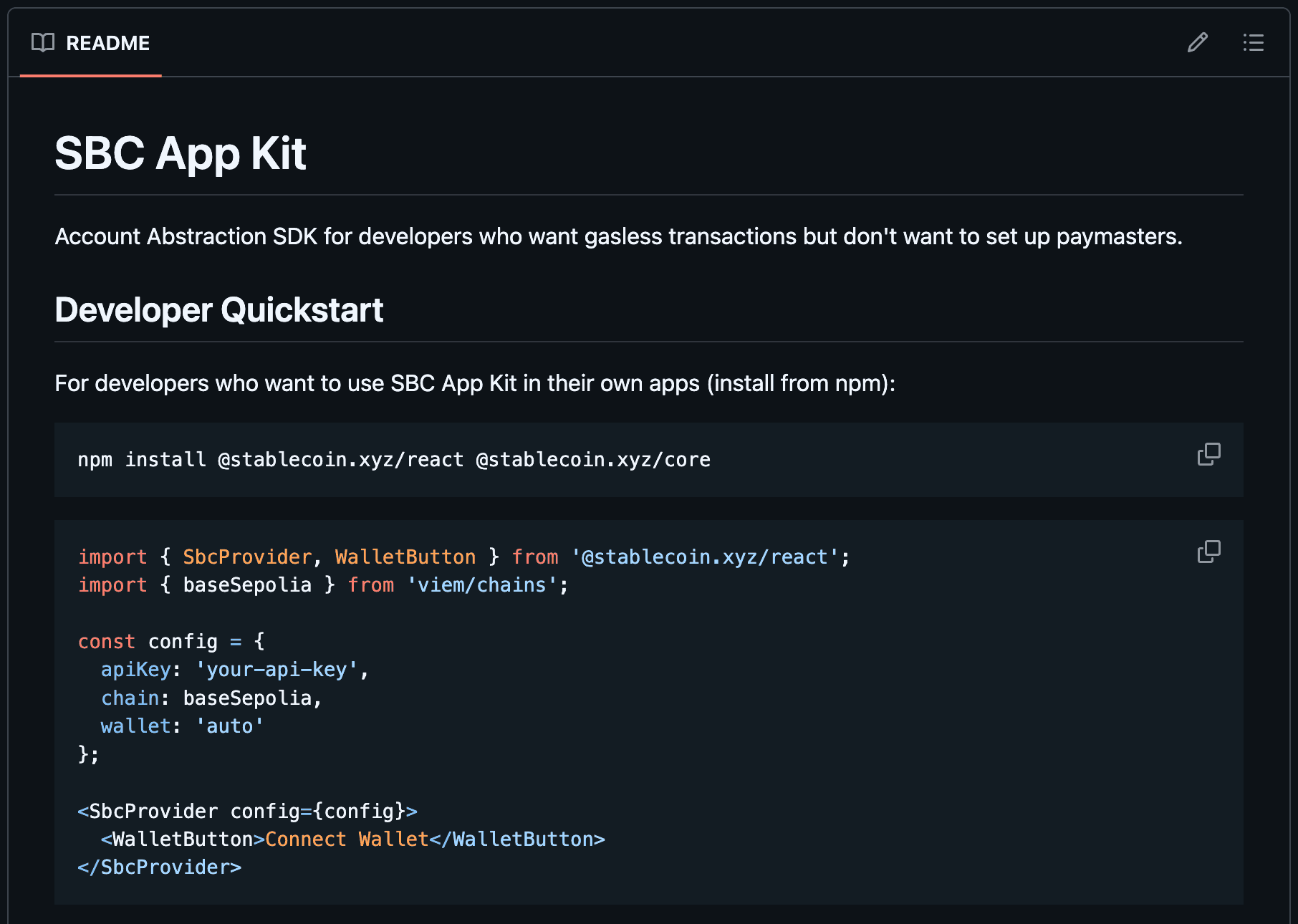 SBC AppKit documentation
